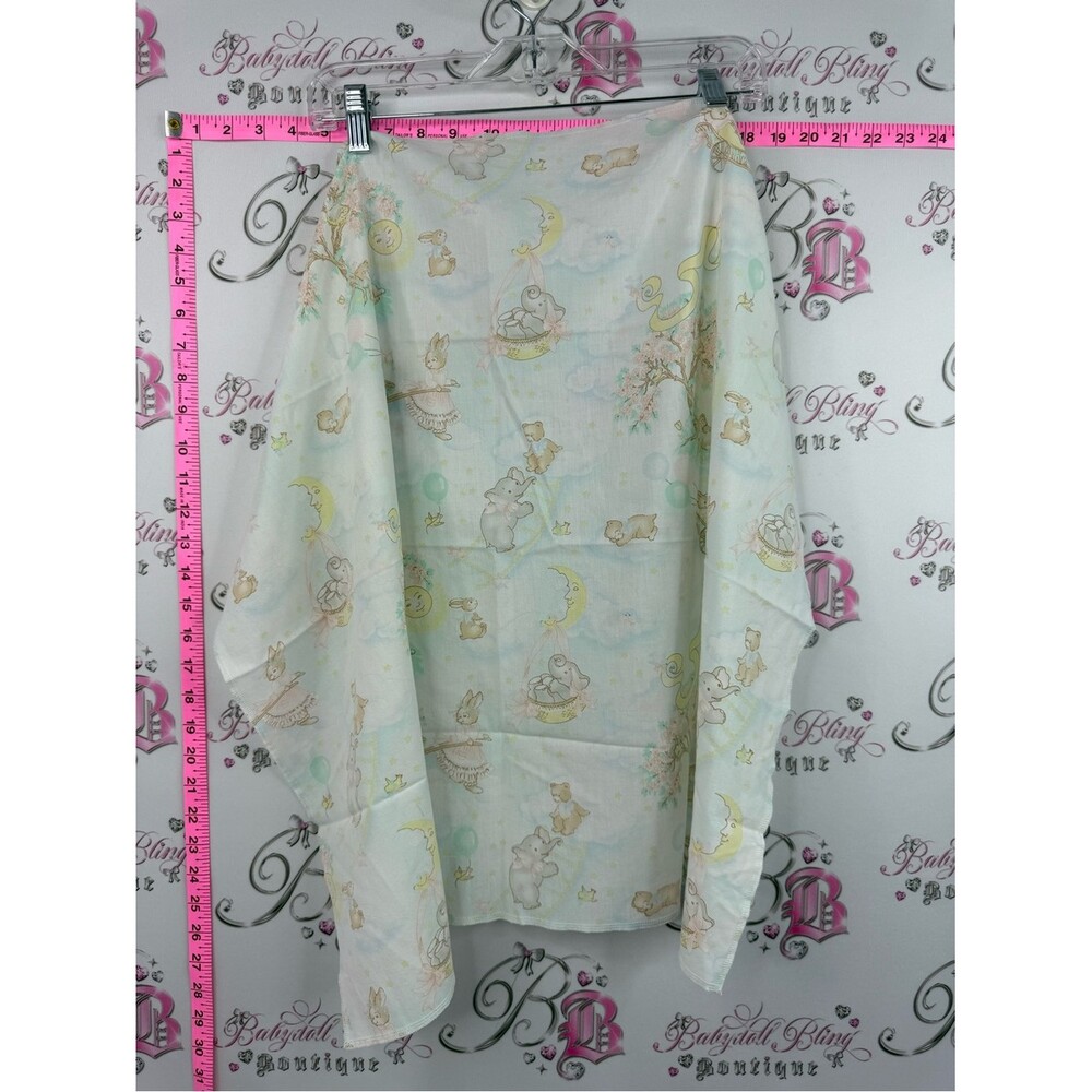 Vintage fabric thin bears Baby Dreamtime Blanket - Pastel Yellow & Mint